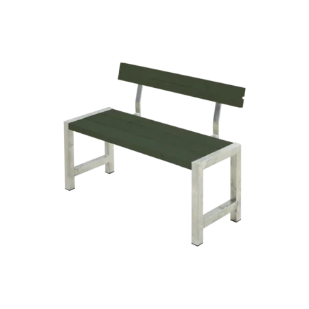 Plus Café Plankebænk m/ryglæn - 127 cm - Grøn - 185561-11