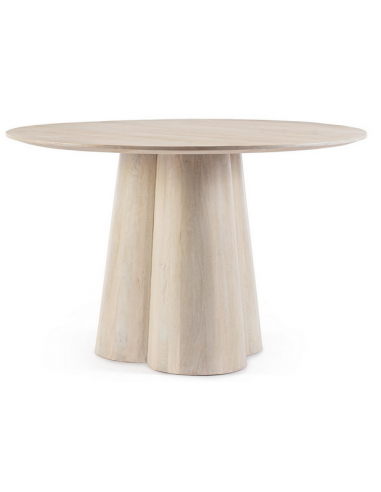 NASSOR Spisebord i mangotræ Ø120 cm - Rustik natur