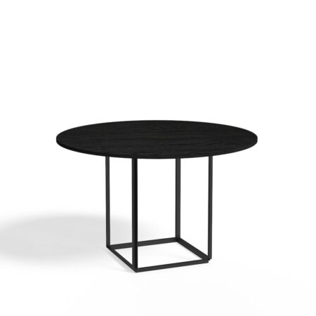 New Works Florence spisebord rundt Black ash, Ø120 cm, sort stel
