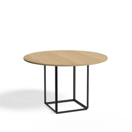 New Works Florence spisebord rundt natural oak, Ø120 cm, sort stel