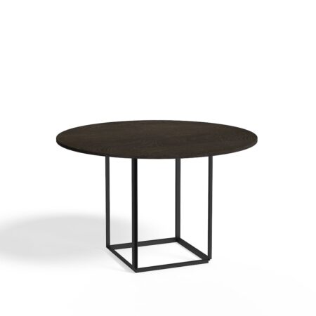 New Works Florence spisebord rundt smoked oak, Ø120 cm, sort stel