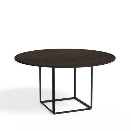New Works Florence spisebord rundt smoked oak, Ø145 cm, sort stel