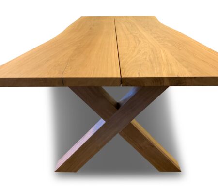 Plankebord eg 2 planker(2+2) med Træben 270 x 95-100cm
