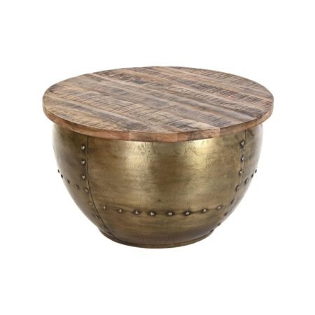 Sofabord Glamour Brun Gylden Metal Mangotræ 68 x 68 x 44 cm