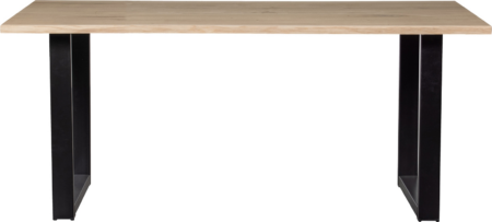 Tablo U, U-Leg, Plankebord, eg/metal, natur, 75x180x90 cm