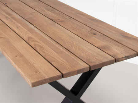 Outland, Indendørs og udendørs bord, brun, H4x98x240 cm, egetræ