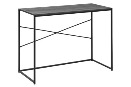 Sea skrivebord sort ask dekor, metal sort