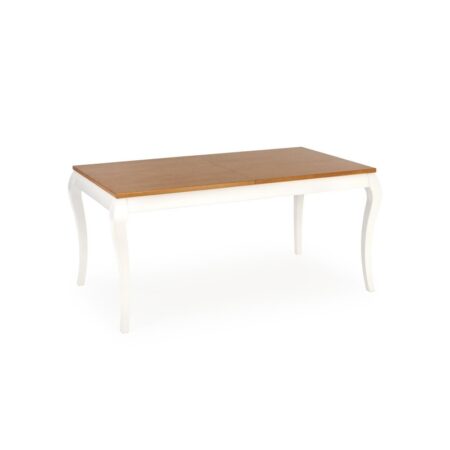 WINDSOR Spisebord med udtræk 160cm udvides til 240cm - Mørk Eg/Hvid