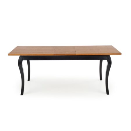 WINDSOR Spisebord med udtræk 160cm udvides til 240cm - mørk eg/Sort