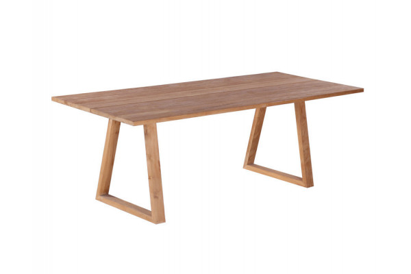 Milo Plankebord 100x240 cm - m/bordben i teak - Trapez Milo Plankebord 100x240 cm - m/bordben i teak - Trapez