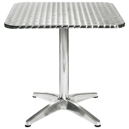 PULSIVA Bord Limona kvadratisk; 70x70x70 cm (LxBxH); Bordplade Sølvfarve, Stel Sølvfarve; Kvadratisk