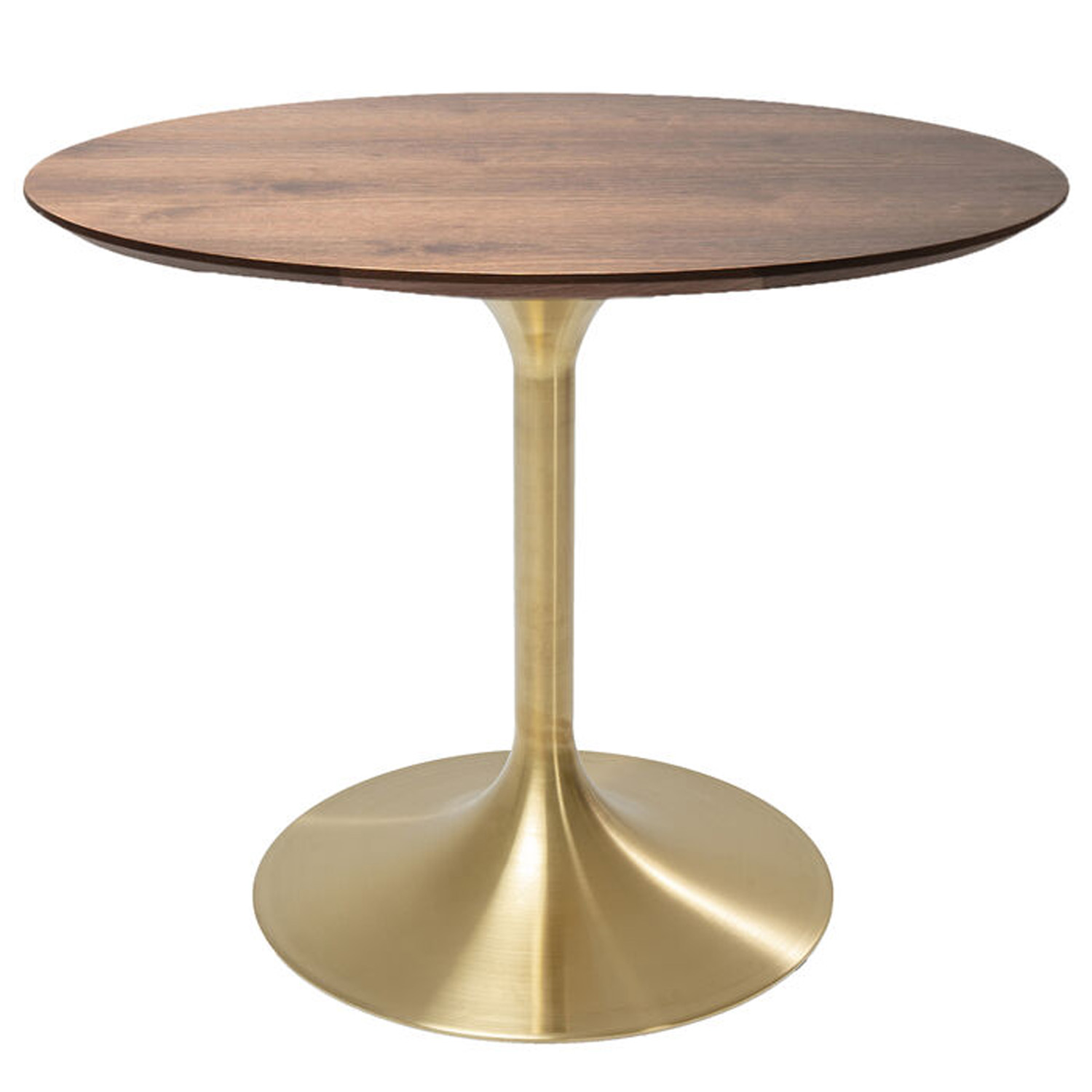 KARE DESIGN Invitation Set Walnut Brass spisebord, rund - brun valnøddefinér og messing stål (Ø90) KARE DESIGN Invitation Set Walnut Brass spisebord, rund - brun valnøddefinér og messing stål (Ø90)