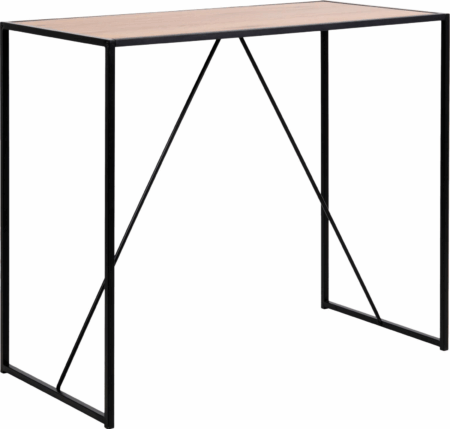 Barbord Signature Alira mat vild eg / højbord, MDF bordplade & sort pulverlakeret stel, H105 x B120 x D60 cm