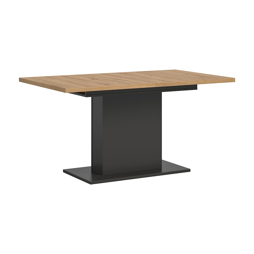 Motion spisebord søjle-fod 90x150/190cm inkl. 1 tillægsplade eg dekor, grå Motion spisebord søjle-fod 90x150/190cm inkl. 1 tillægsplade eg dekor, grå