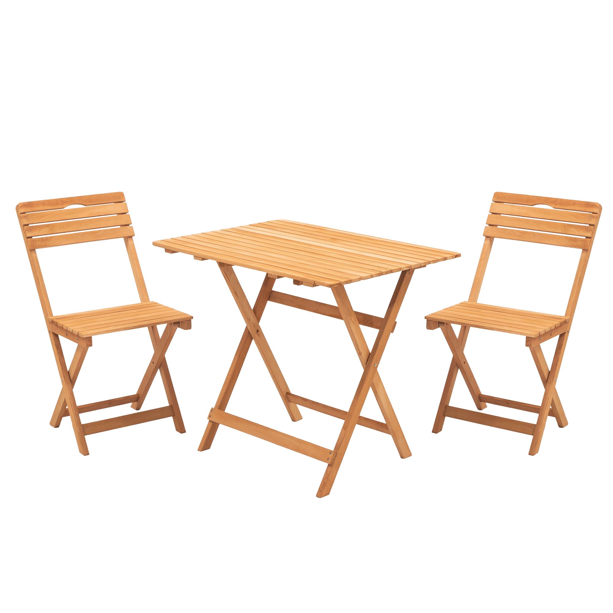 NORDVÄRK My003 havesæt m. 1 havebord og 2 havestole, foldbar - natur bøgetræ NORDVÄRK My003 havesæt m. 1 havebord og 2 havestole, foldbar - natur bøgetræ