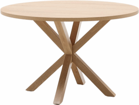 Rundt spisebord Kave Home Argo Ø120 x H74,5 cm natur - moderne nordisk bord med flettede stålben