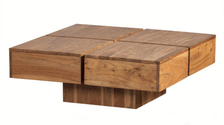 Sidebord WOOOD Exclusive Lyra - akacietræ naturfarvet lille bord H30 x B80 x D80 cm