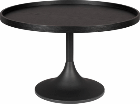 Sofabord Zuiver Jason Ø69 x H42 cm antracit træ/egfinér bordplade sort stålfod