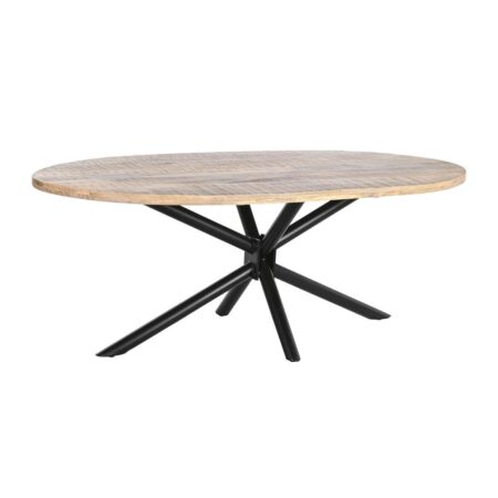 Spisebord Natur Sort Metal Mangotræ 200 x 100 x 76 cm