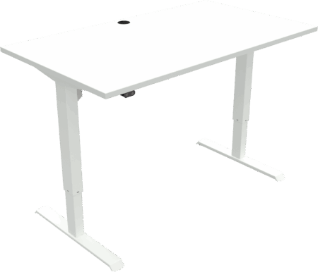 To-bens hæve-/sænkebord ZenNord AdaptDesk hvid - justerbar højde 68-118 cm, melamin MFC bordplade 80x140 cm