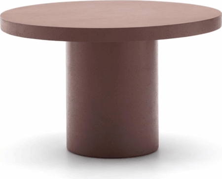 Udendørs spisebord Kave Home Aiguablava Ø120 cm bordeaux cementfiber