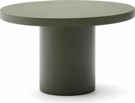 Udendørs spisebord Kave Home Aiguablava rund cementfiber Ø120 H75 cm mørkegrøn