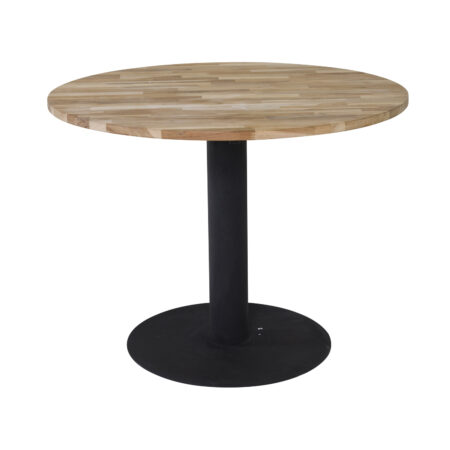 VENTURE DESIGN Cirebon spisebord - natur teaktræ og sort metal (Ø100)