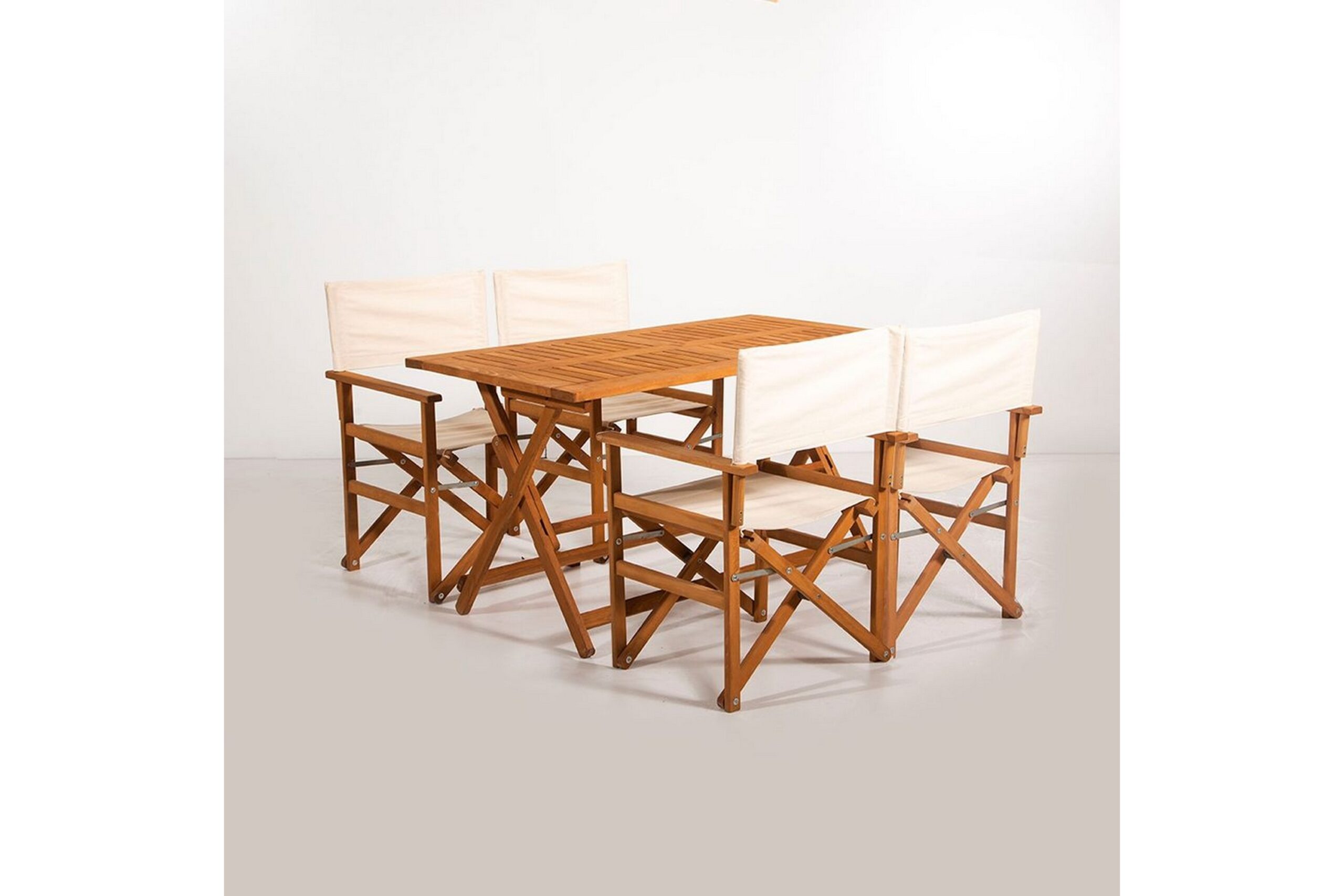 Havebord og stol sæt (5 dele) Rathore Creme - Cremevhid Havebord og stol sæt (5 dele) Rathore Creme - Cremevhid