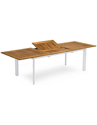 Hillerstorp havebord med udtræk i aluminium og teak træ 200 - 280 x 96 cm - Hvid/Teak Hillerstorp havebord med udtræk i aluminium og teak træ 200 - 280 x 96 cm - Hvid/Teak