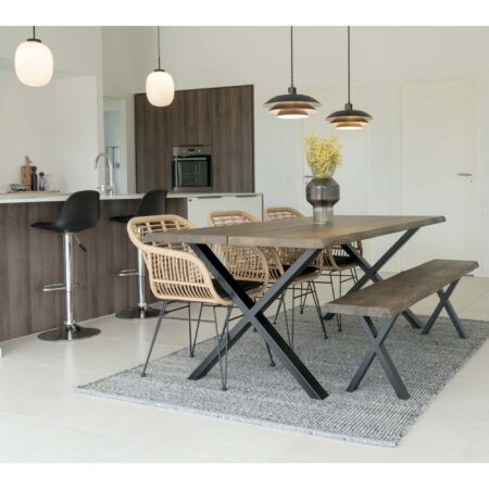 House Nordic - Toulon Spisebord - olieret eg med bølget kant - 200x95xh76x4 cm