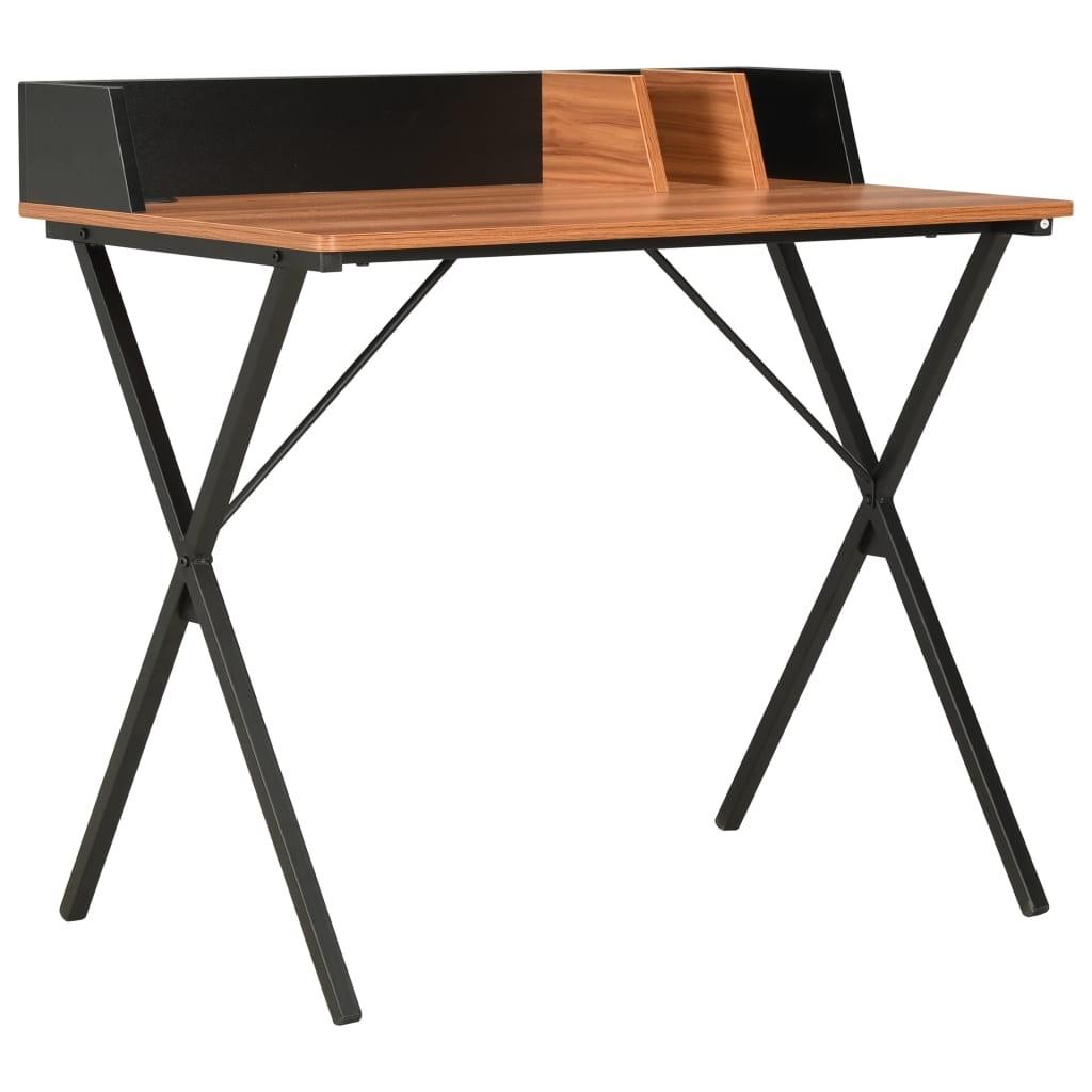 Skrivebord 80x50x84 cm sort og brun Skrivebord 80x50x84 cm sort og brun