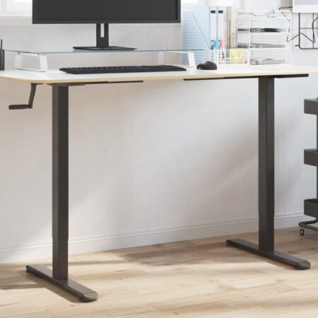 Stel til stå-skrivebord (94-135)x60x(70-114) cm stål sort