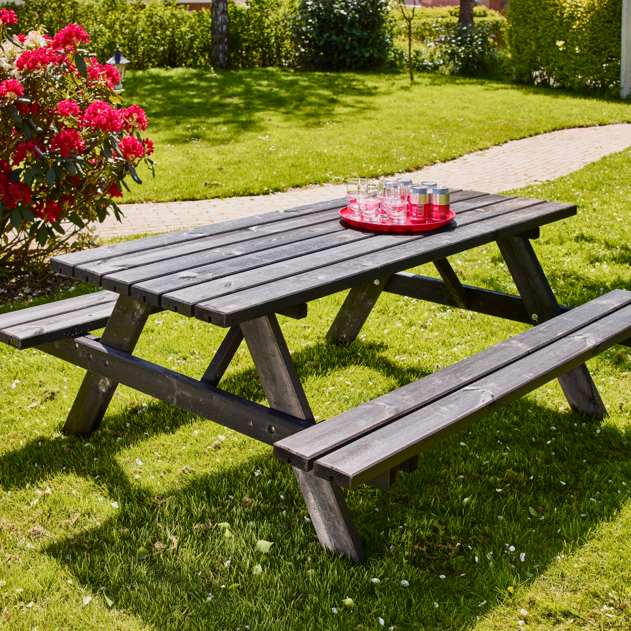 Hortus - Bord-/bænkesæt 42 mm sortgrundmalet Hortus - Bord-/bænkesæt 42 mm sortgrundmalet