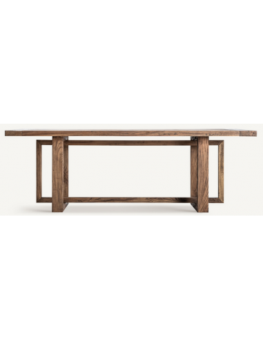 Norvik spisebord i genanvendt elmetræ 220 x 100 cm - Antik brun