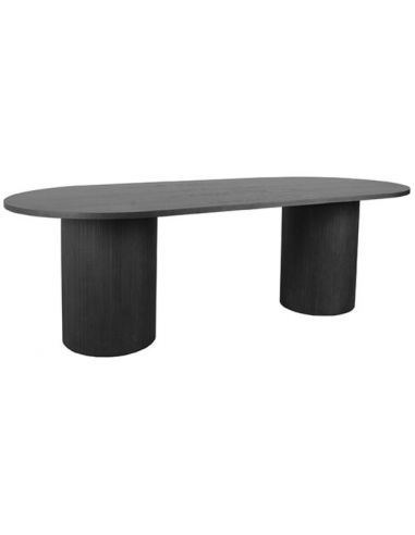 Olivia ovalt spisebord i egetræsfinér 240 x 120 cm - Sort Olivia ovalt spisebord i egetræsfinér 240 x 120 cm - Sort