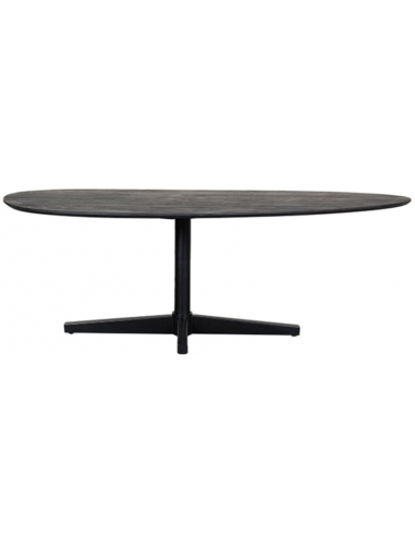 ROSE Organisk spisebord i stål og mangotræ 180 x 100 cm - Sort/Sort