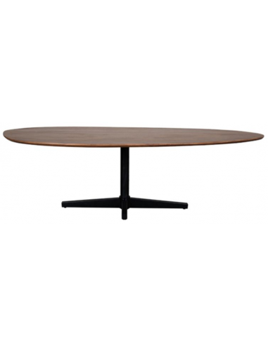 ROSE Organisk spisebord i stål og mangotræ 220 x 110 cm - Sort/Brun