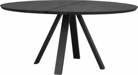 Rundt spisebord Rowico Carradale V-Ben sort massiv egetræ Ø150 cm