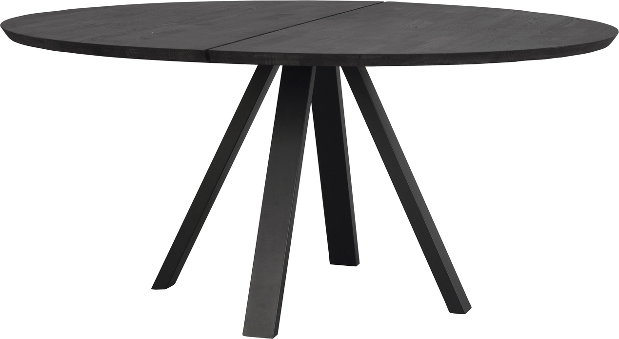 Rundt spisebord Rowico Carradale V-Ben sort massiv egetræ Ø150 cm Rundt spisebord Rowico Carradale V-Ben sort massiv egetræ Ø150 cm