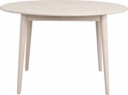 Rundt spisebord Rowico Tyler Ø120 cm hvidkalket massivt egetræ oliebehandlet FSC-certificeret