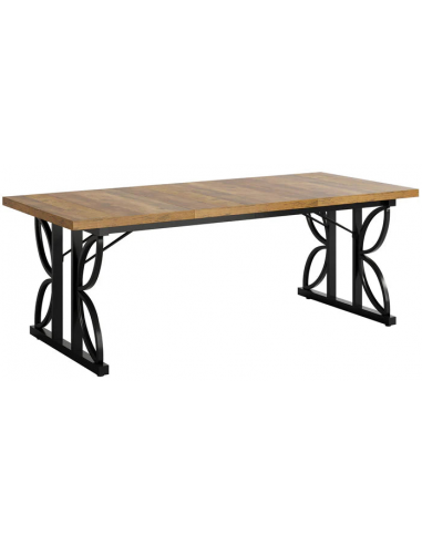 Skrivebord i metal og møbelplade 180 x 80 cm - Sort/Brun