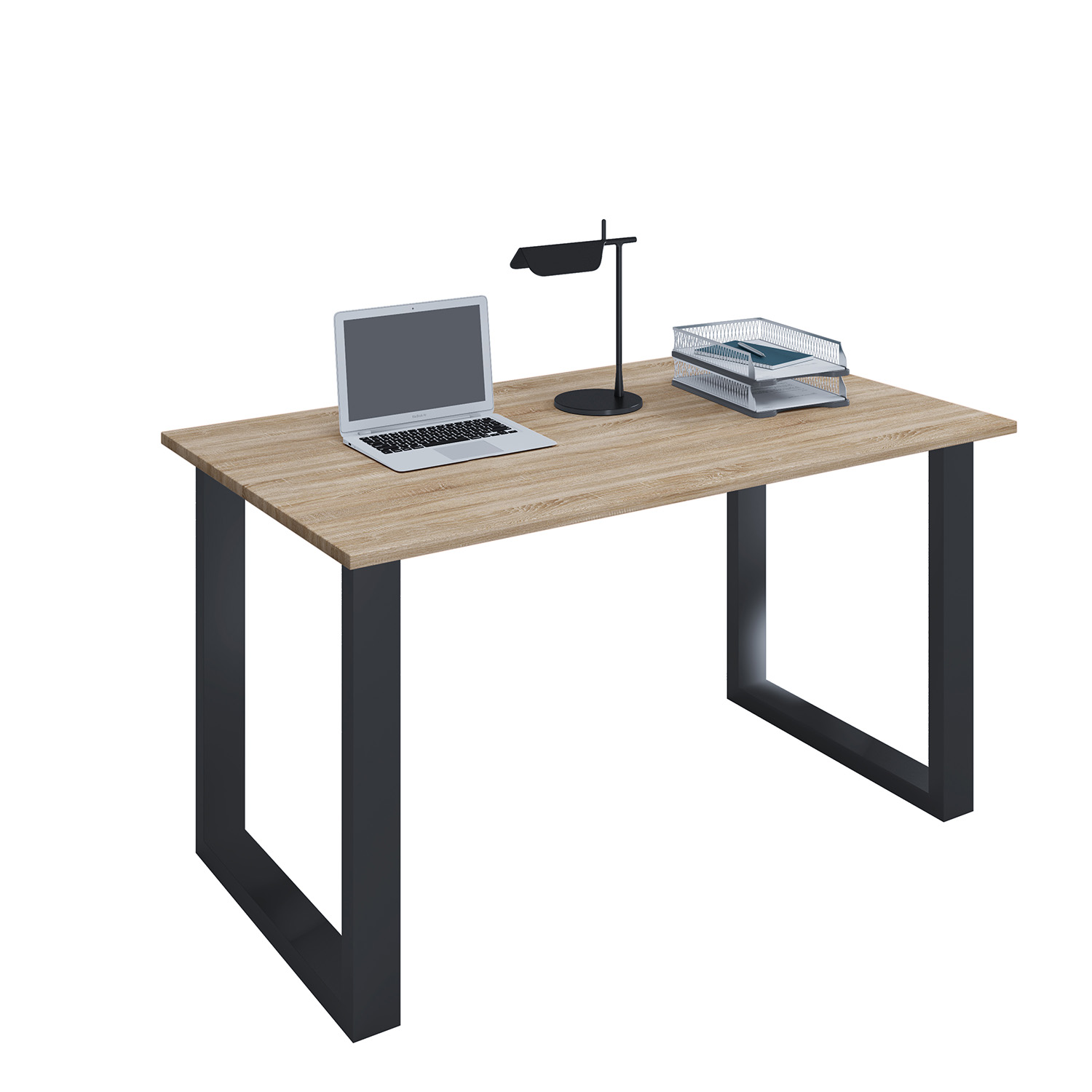 Lona U-feet skrivebord - natur træ og sort metal (140x50) Lona U-feet skrivebord - natur træ og sort metal (140x50)