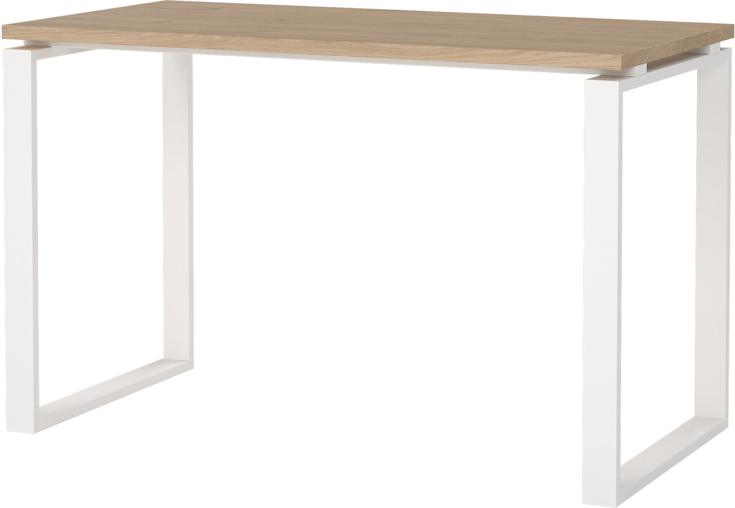 Skrivebord Vesterholm Formé, Hvid Jackson Hickory bordplade, stålstel, 120x60 cm, dansk FSC Skrivebord Vesterholm Formé, Hvid Jackson Hickory bordplade, stålstel, 120x60 cm, dansk FSC