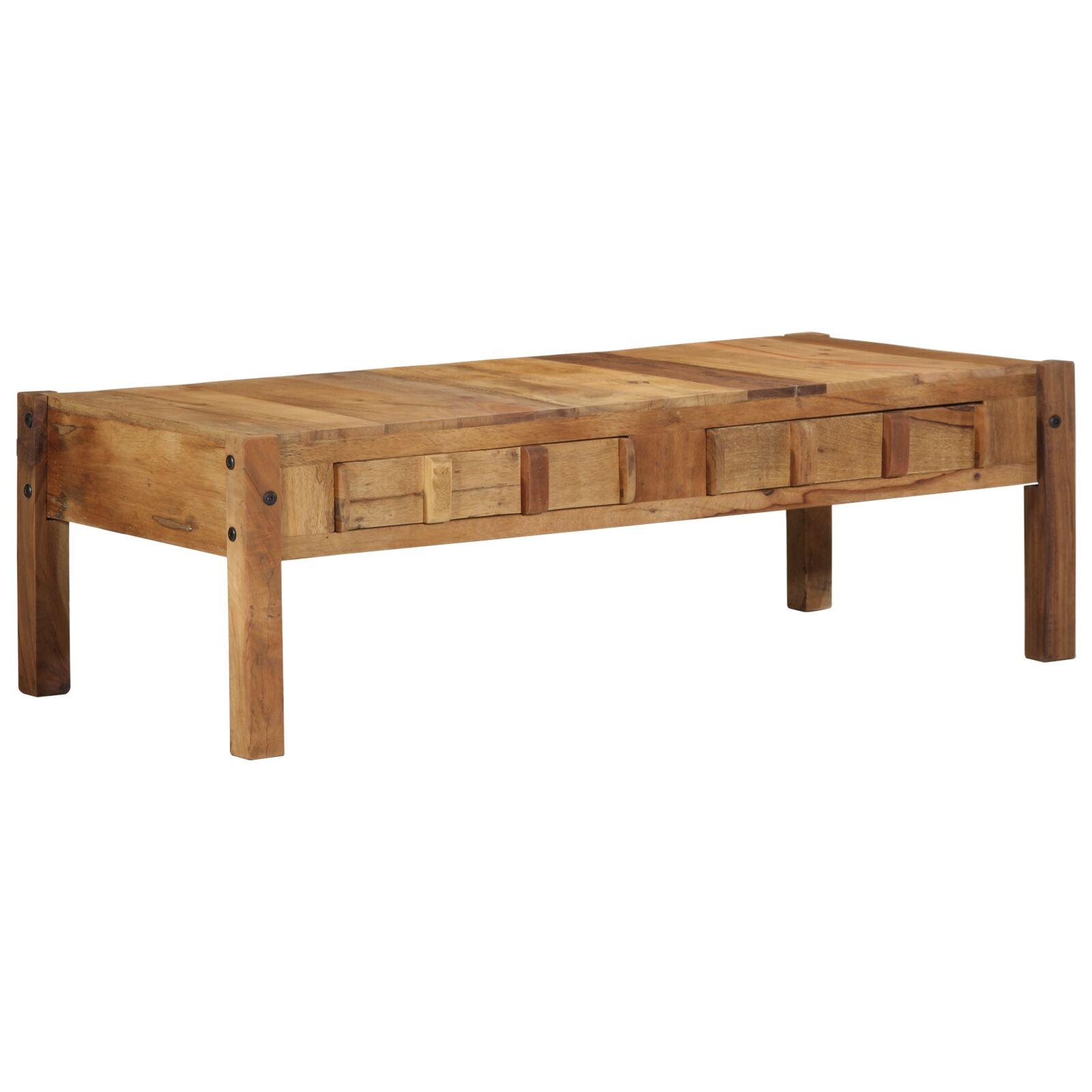 Sofabord med skuffe Brun 110 x 55 x 35 cm Massivt genbrugstræ Sofabord med skuffe Brun 110 x 55 x 35 cm Massivt genbrugstræ