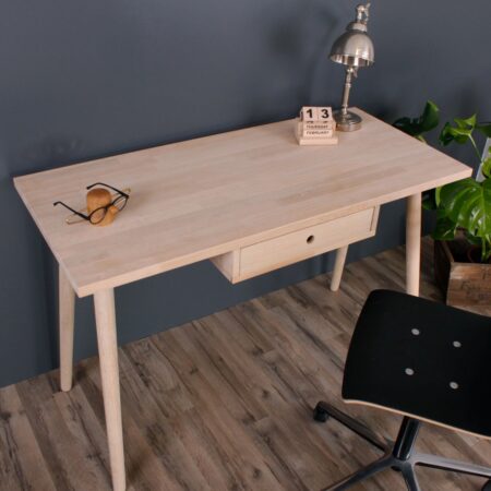 Baltimore- Skrivebord med 1 træskuffe, eg Sæbebehandlet