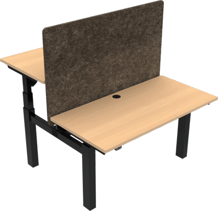 Dobbelt hæve-/sænkebord ZenNord OmniLift justerbart 65-125 cm skrivebord 120x60 cm bøg natur/sort