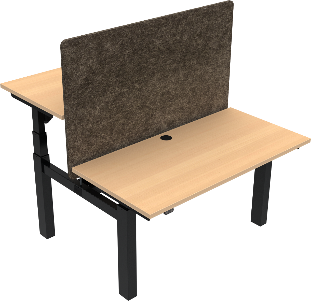 Dobbelt hæve-/sænkebord ZenNord OmniLift justerbart 65-125 cm skrivebord 120x60 cm bøg natur/sort Dobbelt hæve-/sænkebord ZenNord OmniLift justerbart 65-125 cm skrivebord 120x60 cm bøg natur/sort