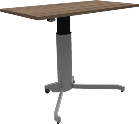 Elektrisk enkeltben hæve-/sænkebord skrivebord ZenNord ZenRise 120x60 cm mørk valnød/sølv