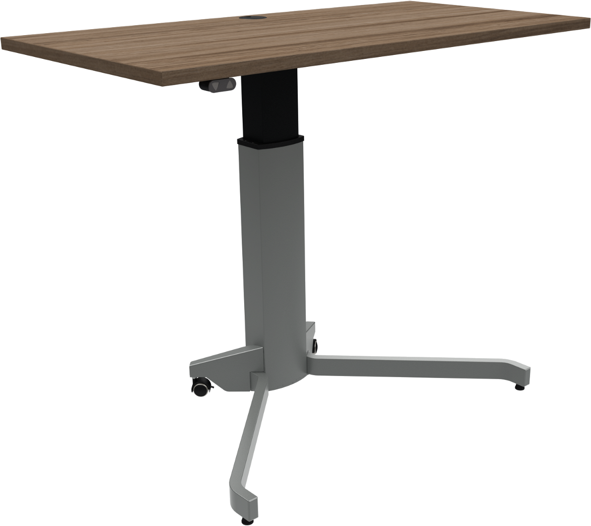 Elektrisk enkeltben hæve-/sænkebord skrivebord ZenNord ZenRise 120x60 cm mørk valnød/sølv Elektrisk enkeltben hæve-/sænkebord skrivebord ZenNord ZenRise 120x60 cm mørk valnød/sølv
