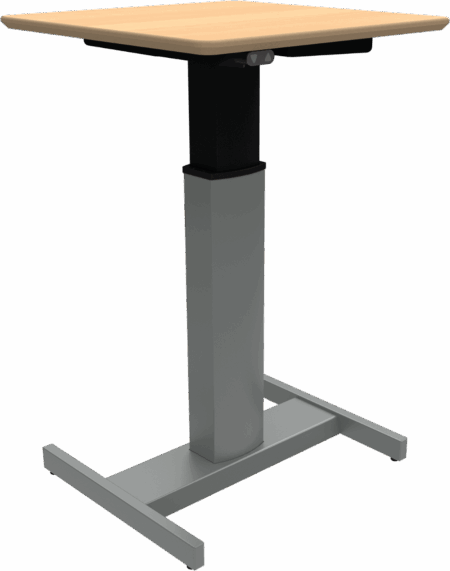 Enkeltben hæve-/sænkebord skrivebord ZenNord PeakBoards firkantet 60x60 cm natur/sølv højdejusterbar 68-120 cm